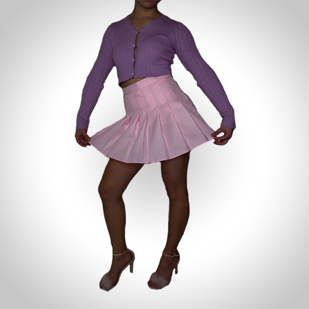 Pink Pleated Skirt